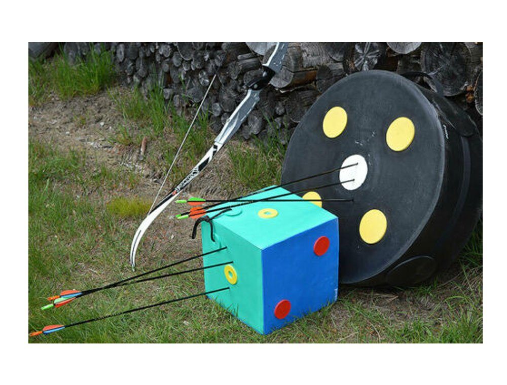 Yate Targets Cube Pfeilentfernung, Bogenschießen YATE 3 bunt 30cm Zielscheibe einfache bunt, Variante Schießwürfel Wetterfest