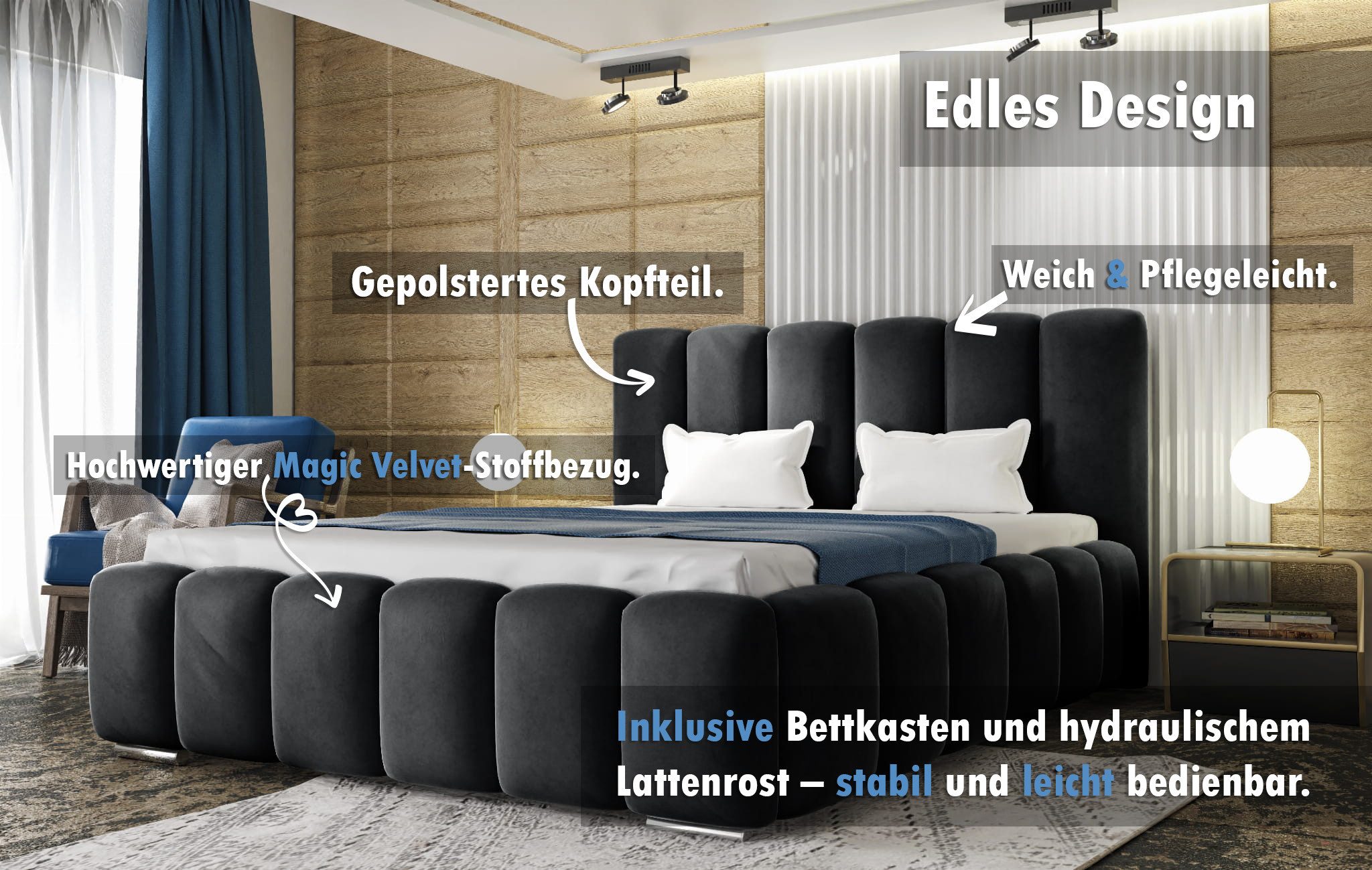 thematys Polsterbett Bettkasten + Lattenrost Stauraumbett 140x200 160x200 1 günstig online kaufen