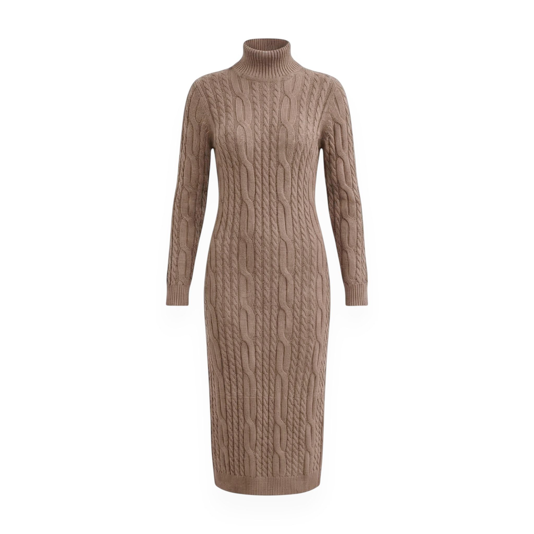 OriginalYou Strickkleid Damen Strickkleid im modischen Zopfstrick Stil Long günstig online kaufen