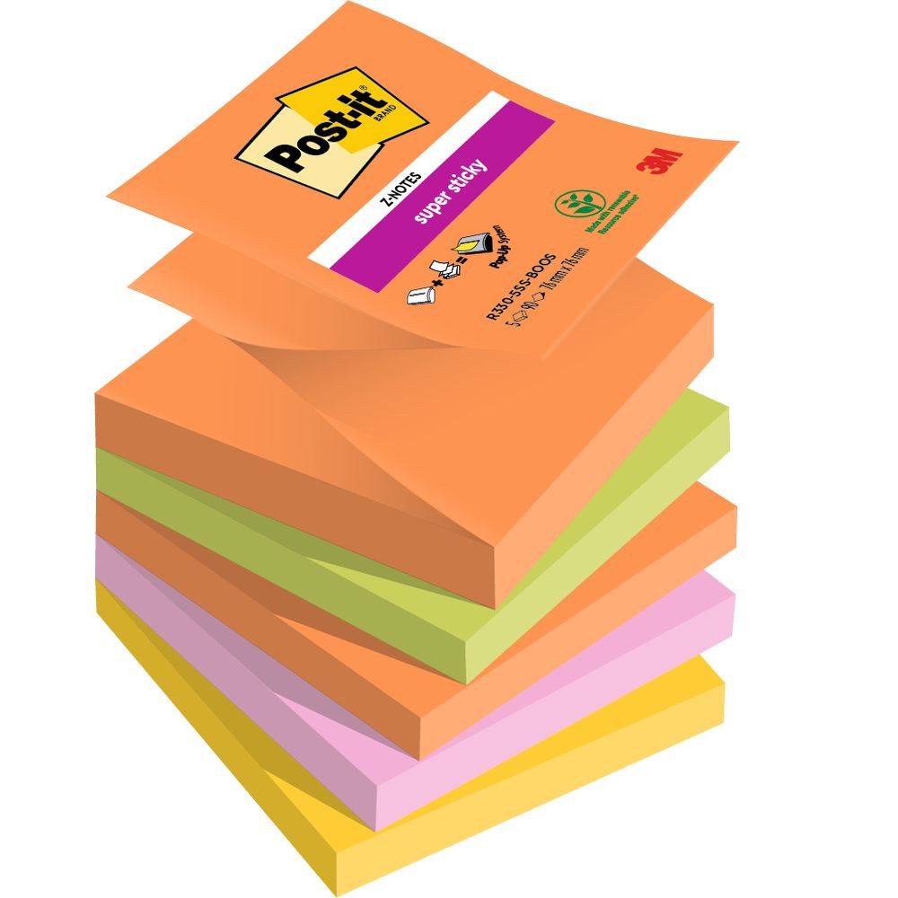 3M Deuschland GmbH Styropor-Teil 3M Haftnotizen Post-it Notes Super Sticky Z-Notes Boost 76x76mm