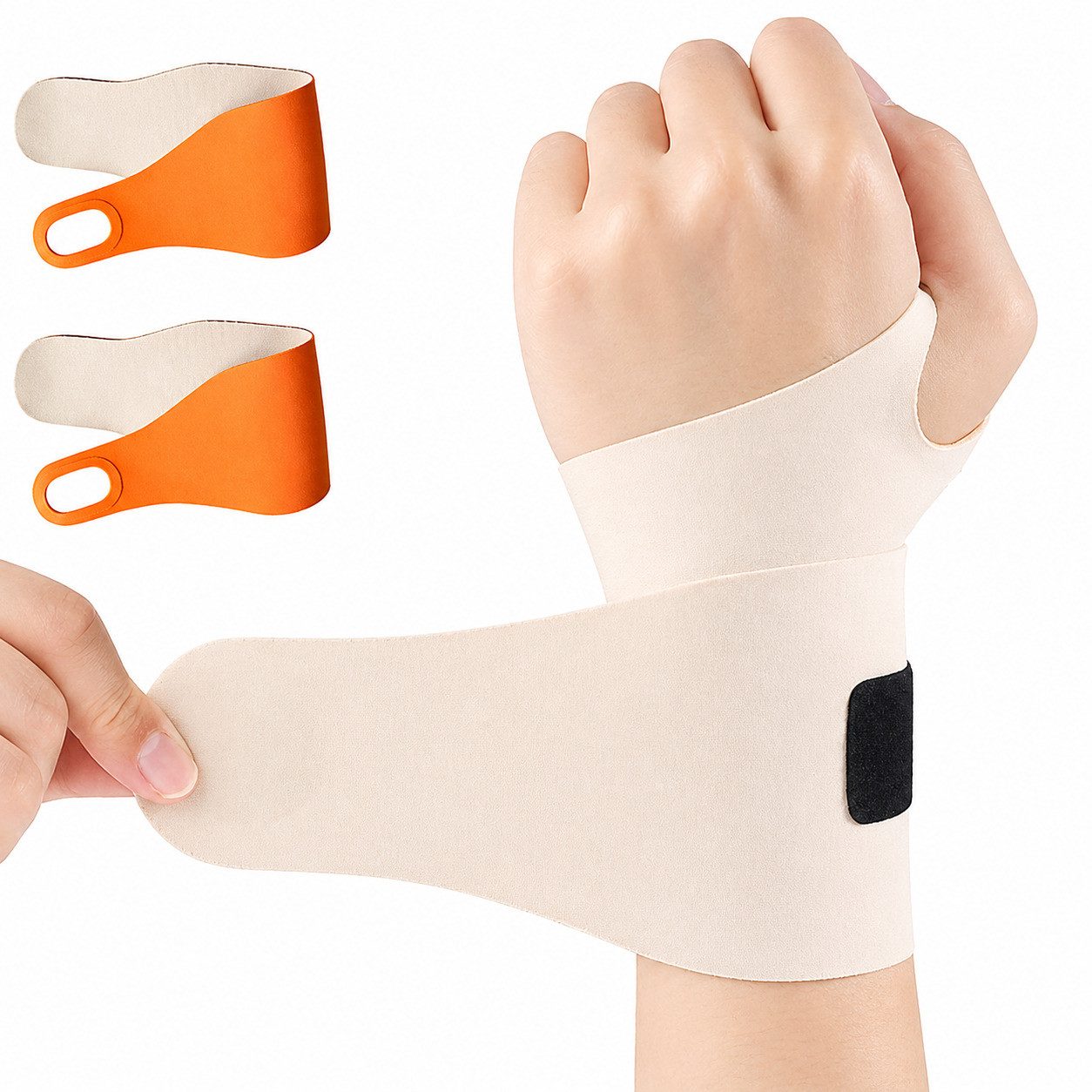 COOL-i ® Handgelenkbandage 2er Set Handgelenkbandage, elastisch & ultradünn, verstellbar, atmungsaktiv für Sport, Arbeit & Alltag
