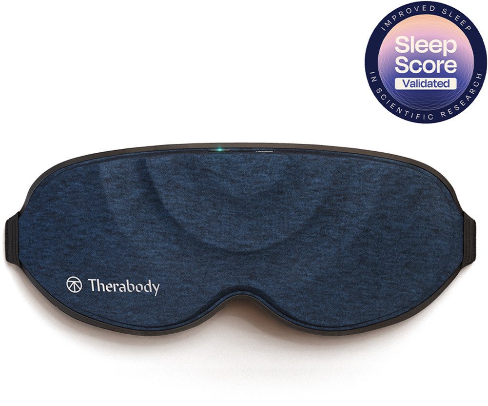 Therabody Gesichtsmassagegerät SleepMask Verdunkelungs-Augenmaske, Vibrationen für besseren Schlaf, 3 Vibrationsmuster, inkl. TheraMind-Sound, abnehmbar, waschbar