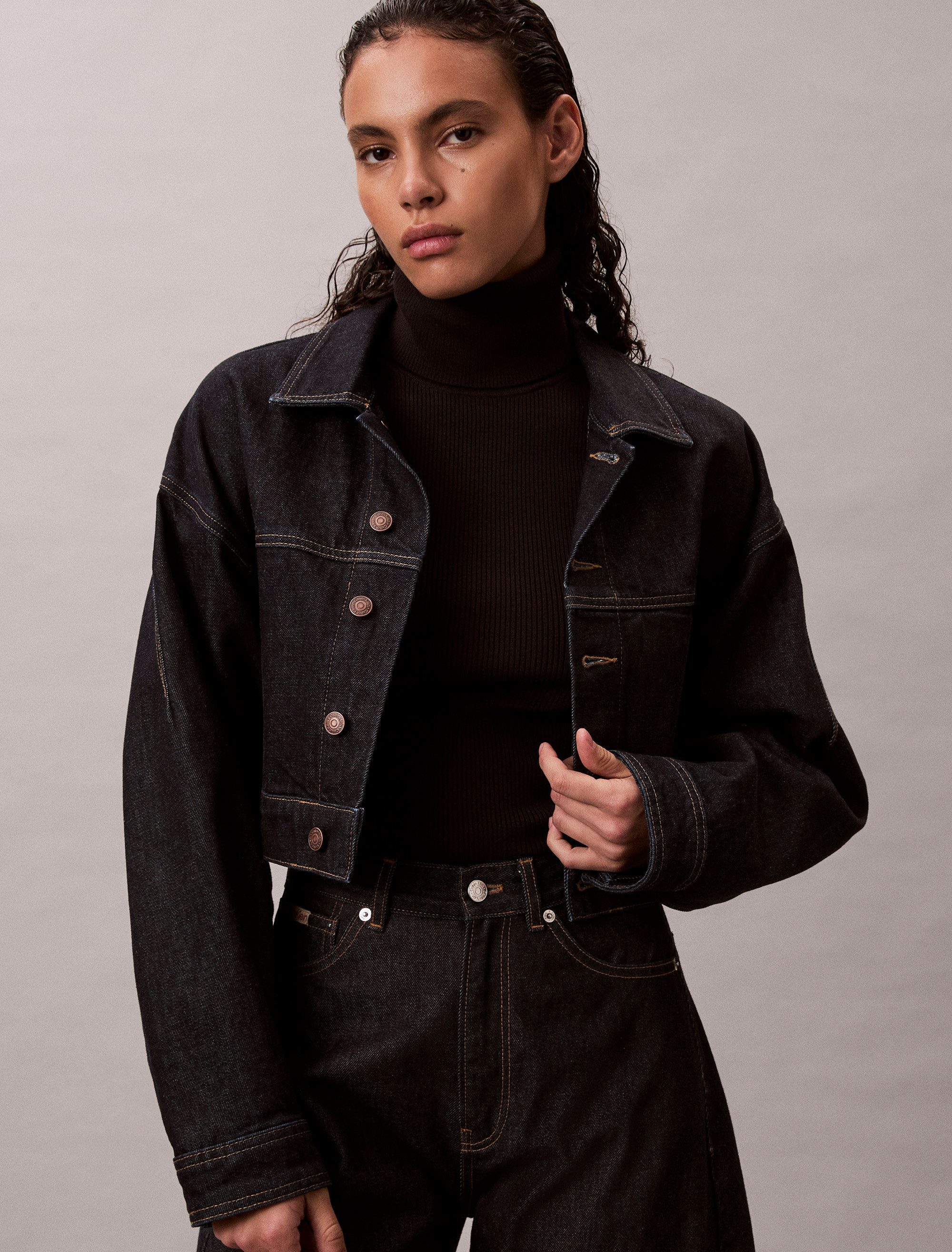 Calvin Klein Jeans Rollkragenpullover Rippstrick, figurbetonte Passform, Ma günstig online kaufen