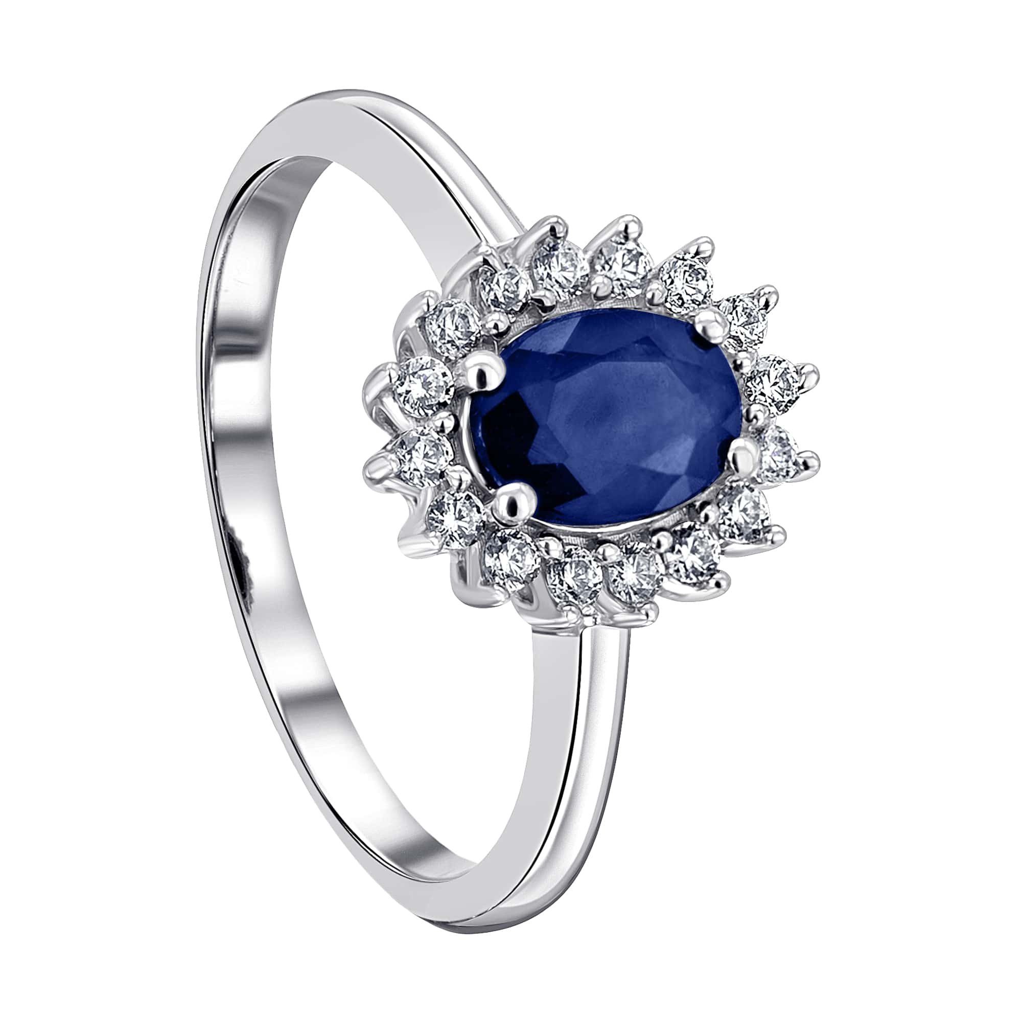 ONE ELEMENT Diamantring 0,25 Brillant Diamant Ring Safir Gold ct Damen aus Weißgold, 585 Schmuck