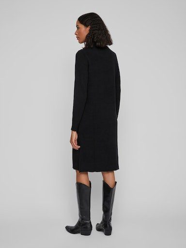 NOOS Strickkleid DRESS L/S NECK VIRIL Black - Vila CREW MIDI