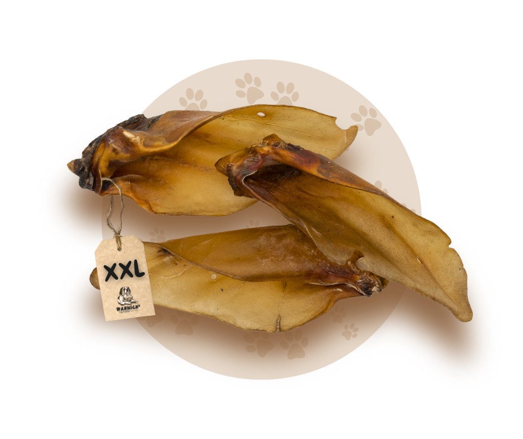 Warnick´s Tierfutterservice WTS Hundesnack - Premium Rinderohren mit Muschel XXL, Leckerli für: Hunde