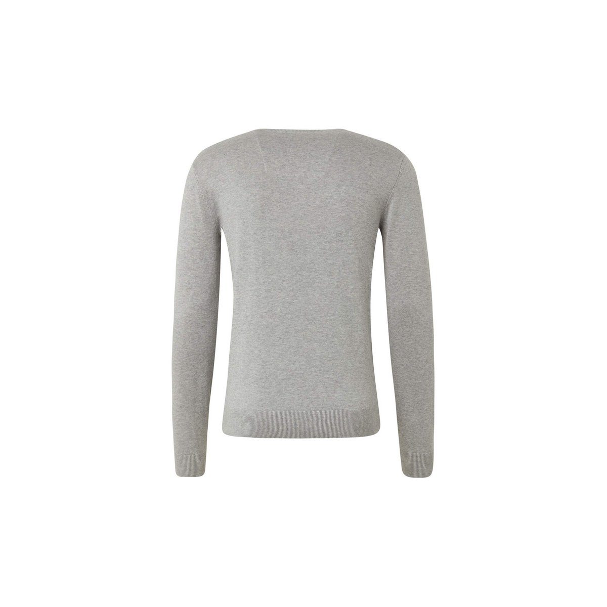 grey uni Supremo V-Ausschnitt-Pullover melange (1-tlg) regular light TOM TAILOR soft