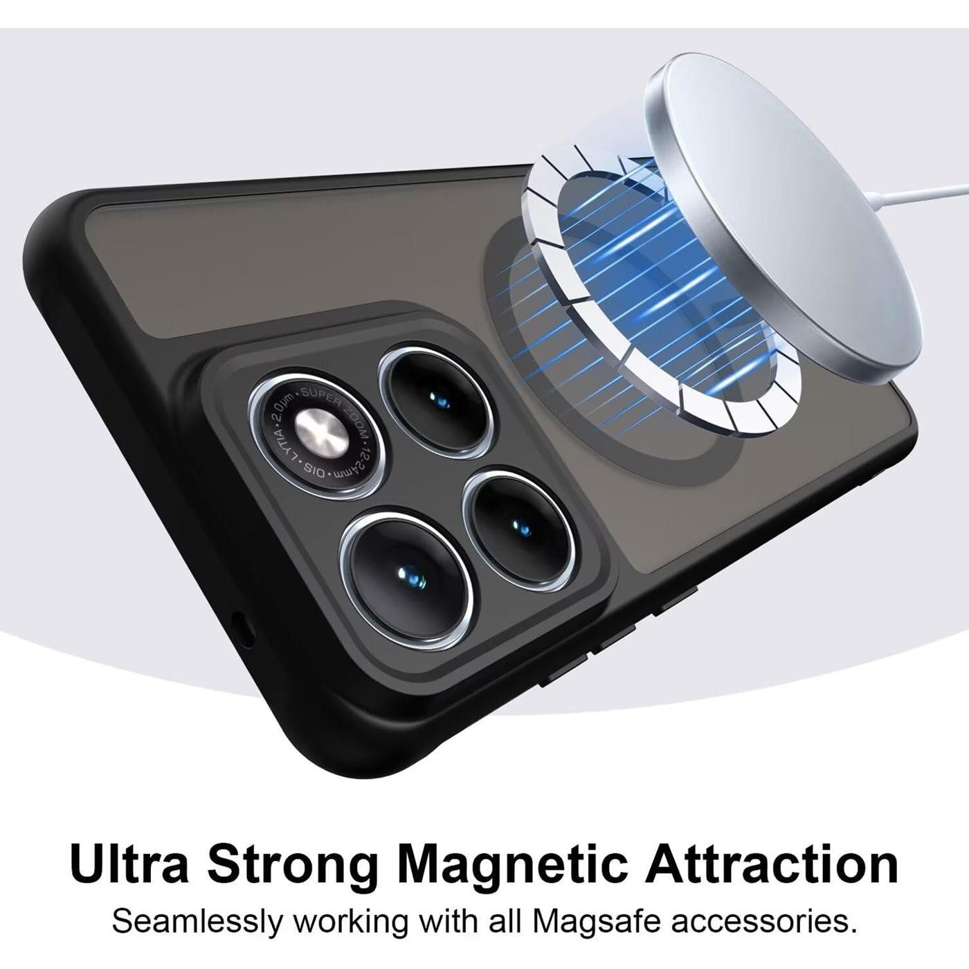 CoolGadget Handyhülle Magnet-Hülle für Motorola Edge 70 Fusion Schutzhülle magnetisch 6,78 Zoll, Hülle Matt Stoßfest kompatibel mit QI-Laden Zubehör Kameraschutz Case
