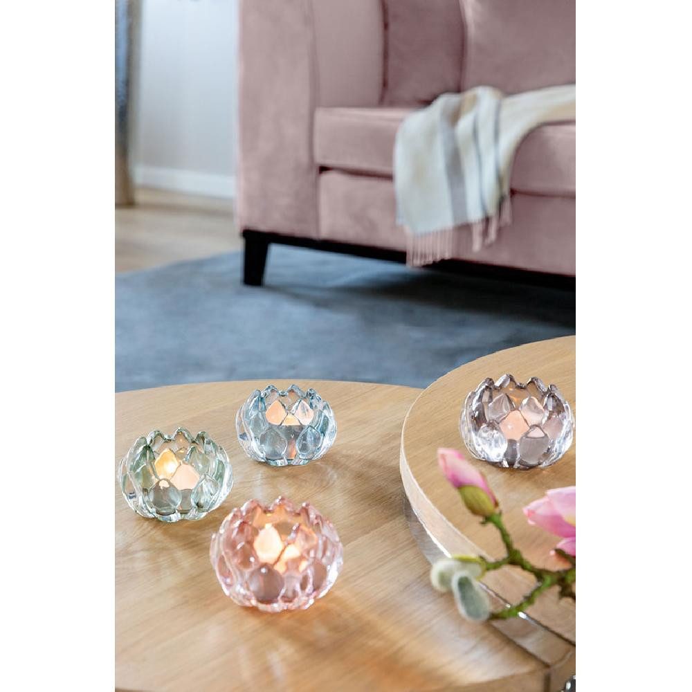 Fink Kerzenhalter Teelichthalter Lotta Lotusblüte Glas Mint