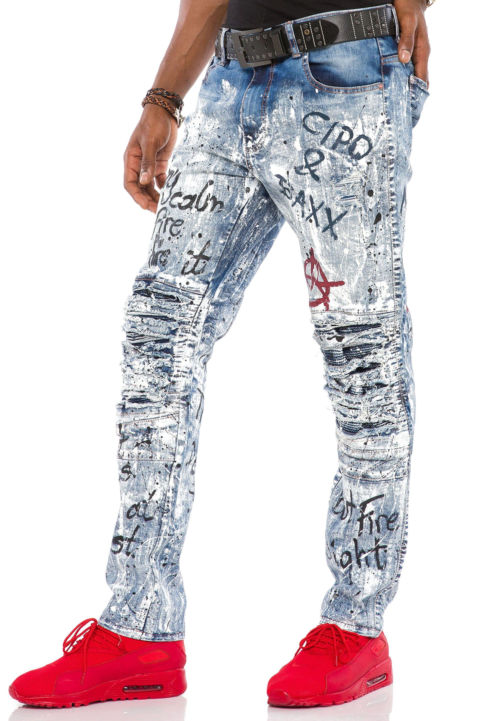 Fit Straight coolen Slim-fit-Jeans Baxx n im & Cipo Destroyed-Look
