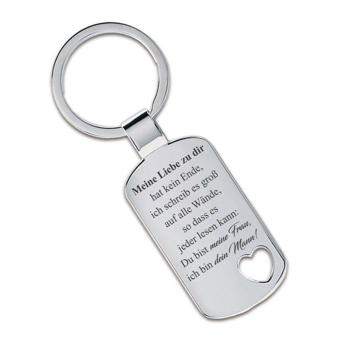 Lieblingsmensch Schlüsselanhänger Meine Liebe zu dir - ein tolles Geschenk und Glücksbringer (Schlüsselanhänger mit Gravur, inklusive Schlüsselring), Robuste und filigrane Lasergravur