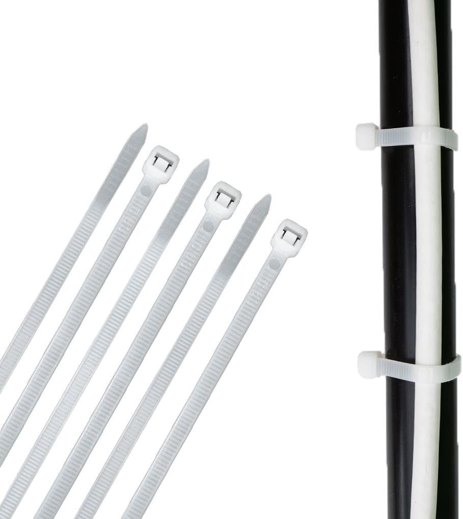 HORZEFIX Kabelbinder set weiß lang uv beständig Universalbinder 2,5, 3,6, 4,8, 7,6 breit (Packung, 500-St., VPE= 5 x 100 Kabelbinder im Polybeutel) Temperaturbeständig/wetterfest