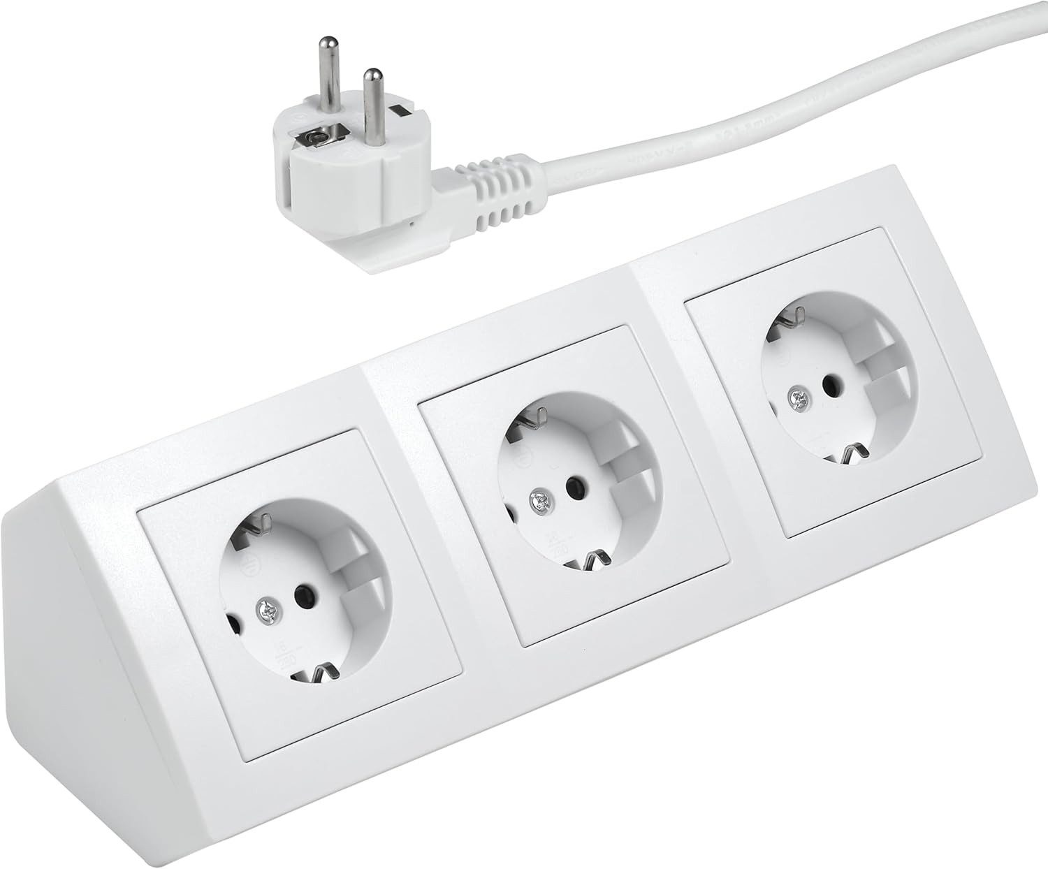 McPower Steckdosenblock Flair Ecksteckdose 3-Fach Steckdose mit Kabel Mehrfachsteckdose (Kabellänge 200 m)