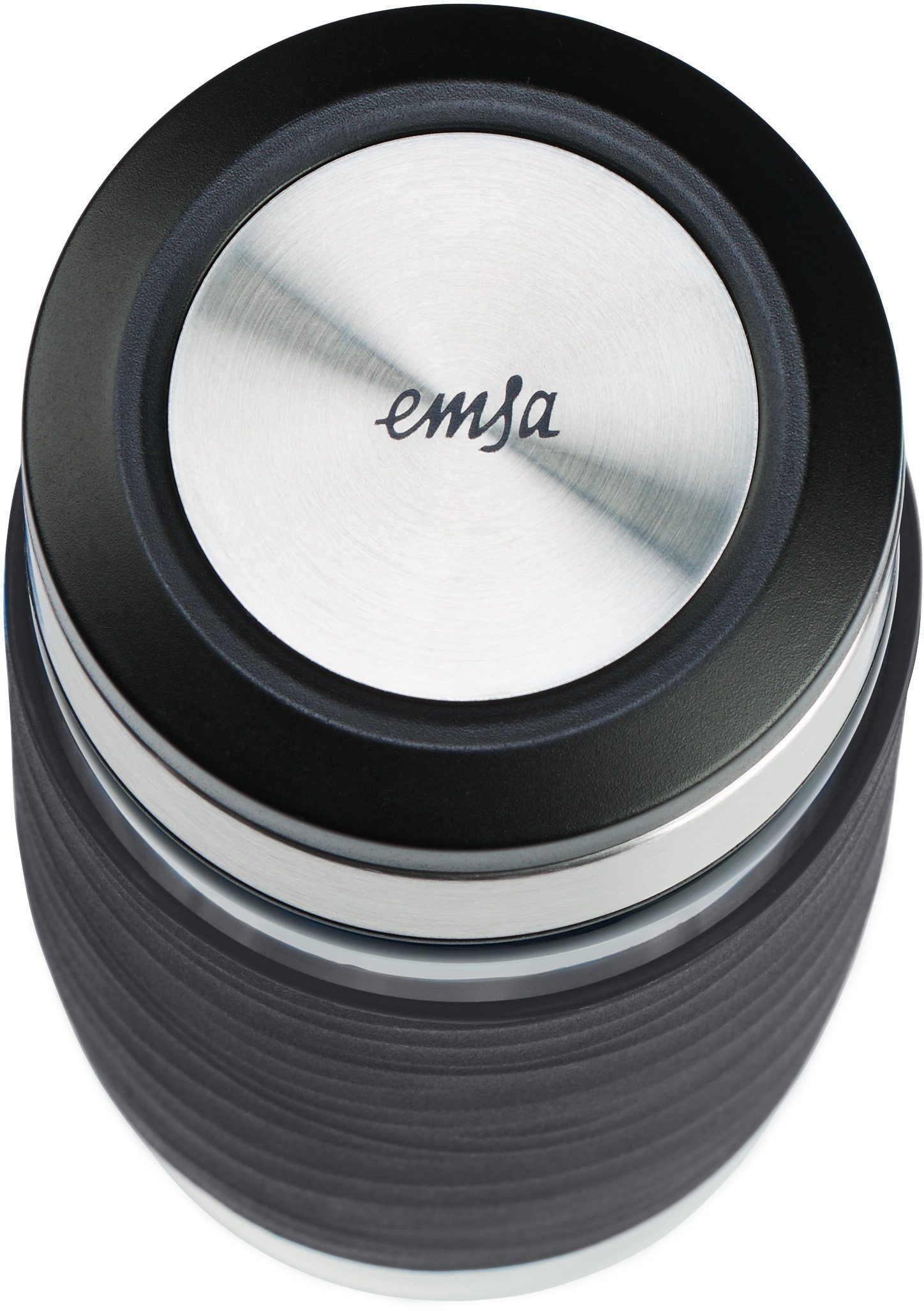 Emsa Thermobecher Tea Mug, 3-tlg., Edelstahl, Glas, Silikon, Teebecher, 400 ml, 100% dicht, 3-teilig, mit herausnehmbarem Tee-Sieb