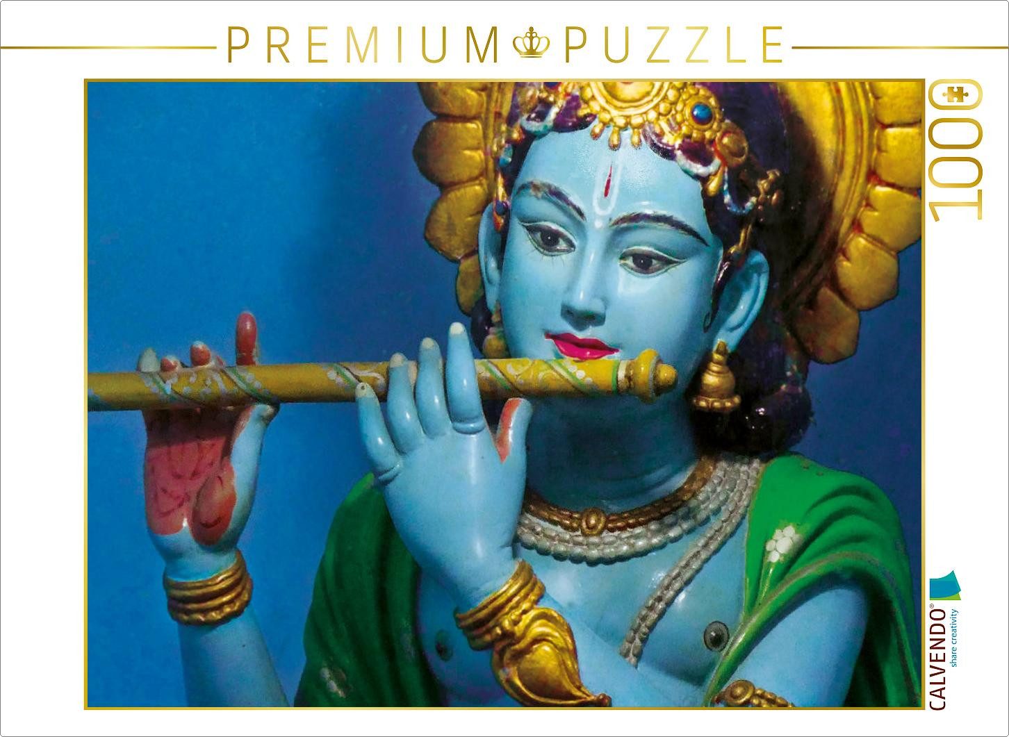 CALVENDO Puzzle CALVENDO Puzzle Flöte spielender Gott Krishna, Ananda, Indien, 1000 T, 1000 Puzzleteile