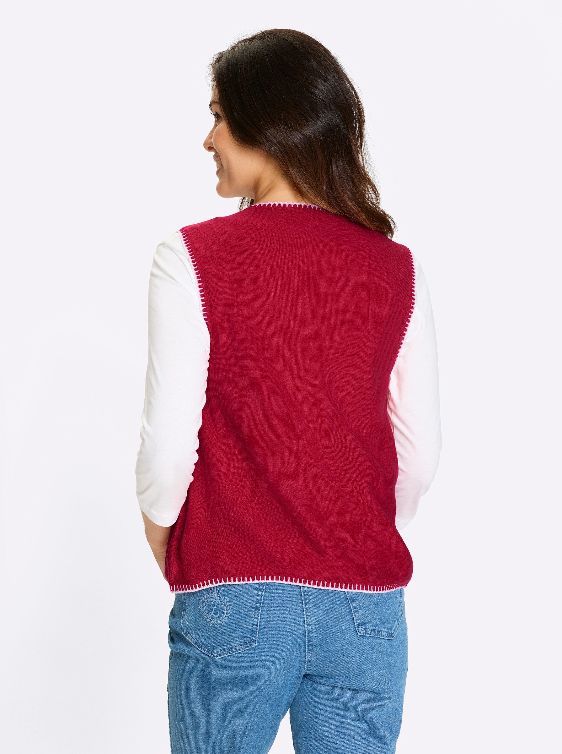 Sieh an! Strickweste Strickweste Ärmellos Links-Strick