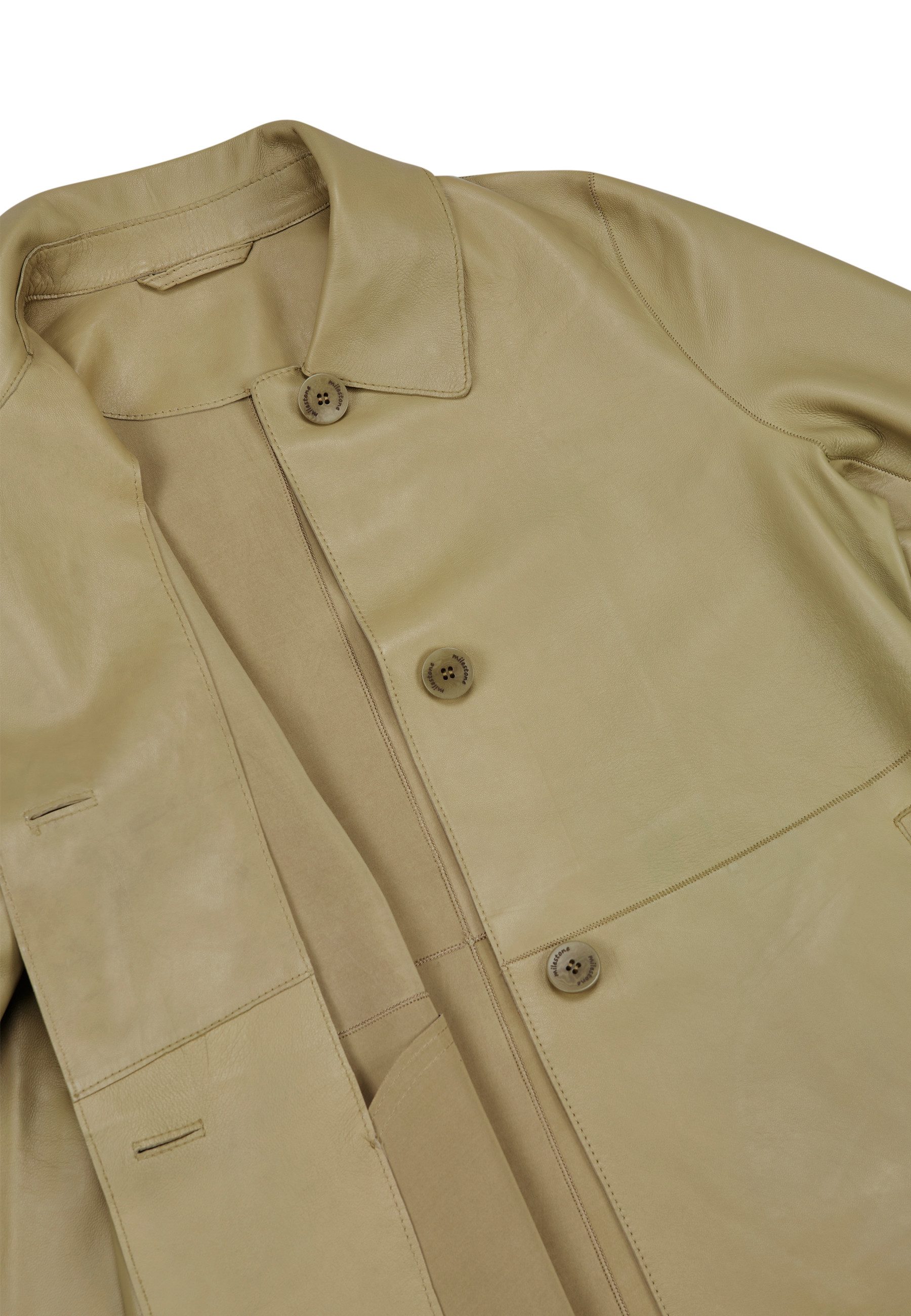 Milestone Lederjacke MSBell mit Knopfleiste aus Lammleder