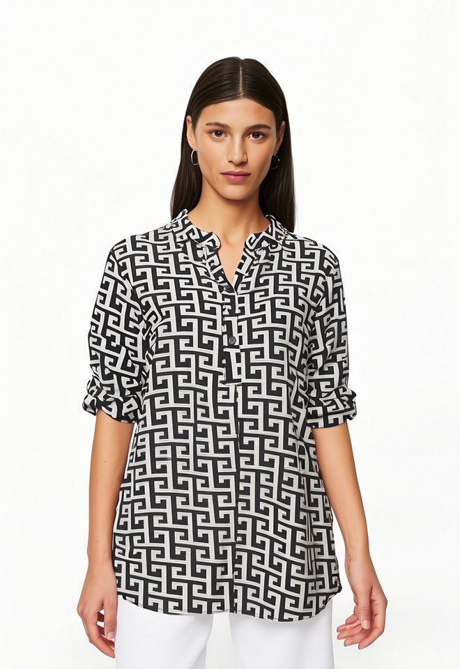 malito more than fashion Schlupfbluse Longbluse Animalprint 2310 lockere Bluse Animal Print