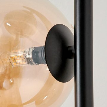 hofstein Stehlampe Stehlampe aus Metall/Glas in Schwarz/Rauch/Klar/Bernstein, ohne Leuchtmittel, Leuchte mit Glasschirmen (15cm), Fußschalter, 3xG9, ohne Leuchtmittel