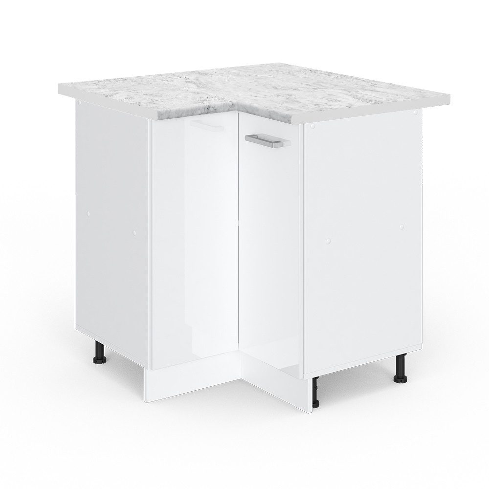 Vicco Eckunterschrank R-Line, Weiß Hochglanz/Weiß, 75.6 günstig online kaufen
