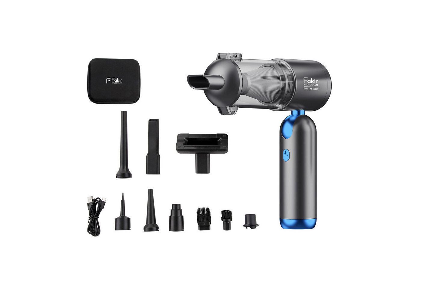FAKIR Akku-Hand-und Stielstaubsauger trend AS 150 LT Akku-Handstaubsauger, 120 W, geeignet für Tierbesitzer, Ritzen, Allergiker