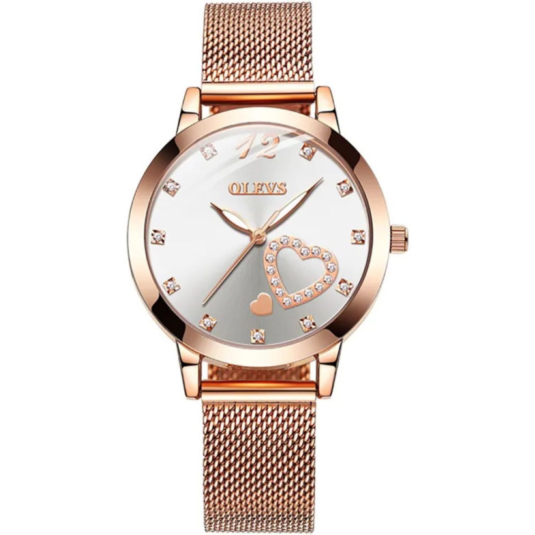 Tidy Quarzuhr Damenuhr Roségold mit Herz-Diamant – Glamouröse Schmuckuhr günstig online kaufen