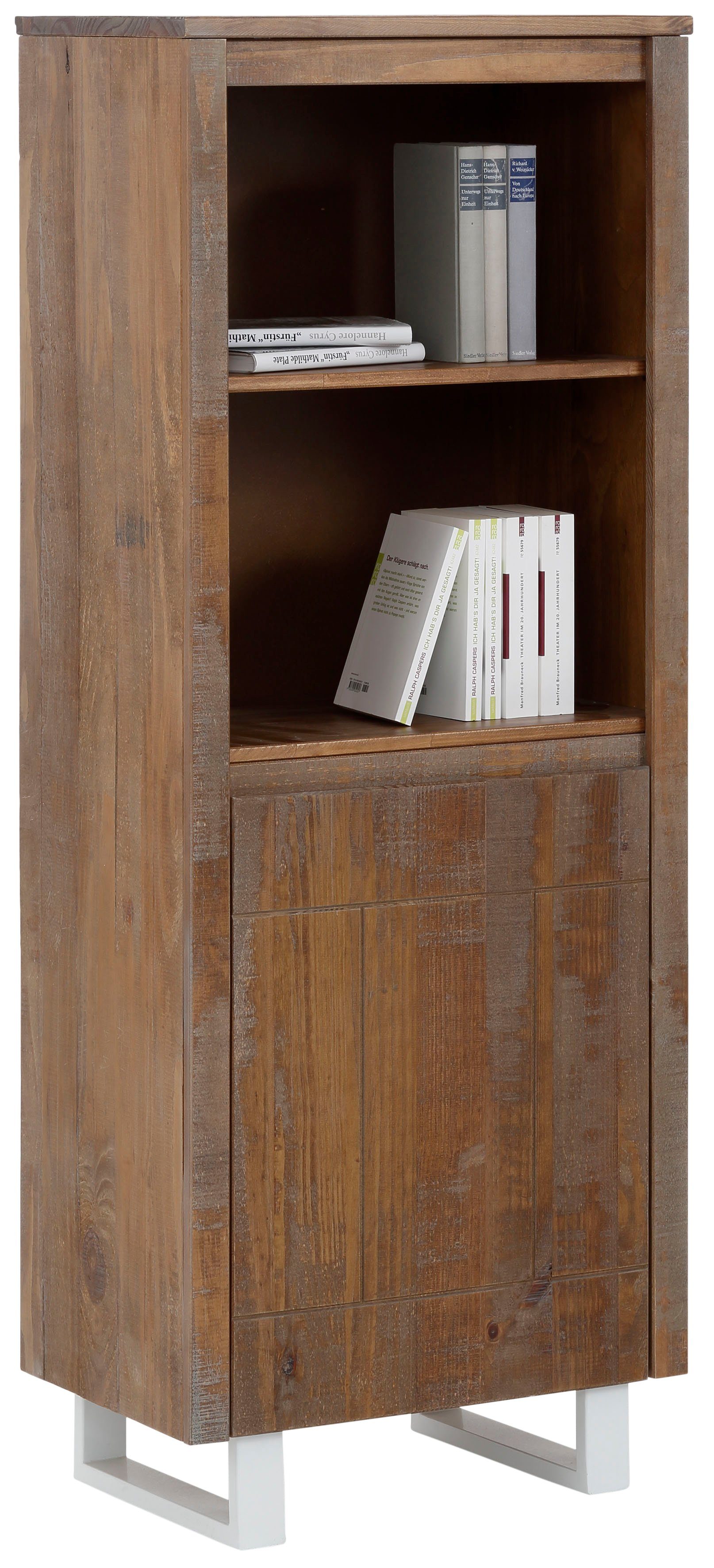Home affaire Bücherregal Lagos, aus grifflos, Breite massivem 55 Kiefernholz, schönem cm