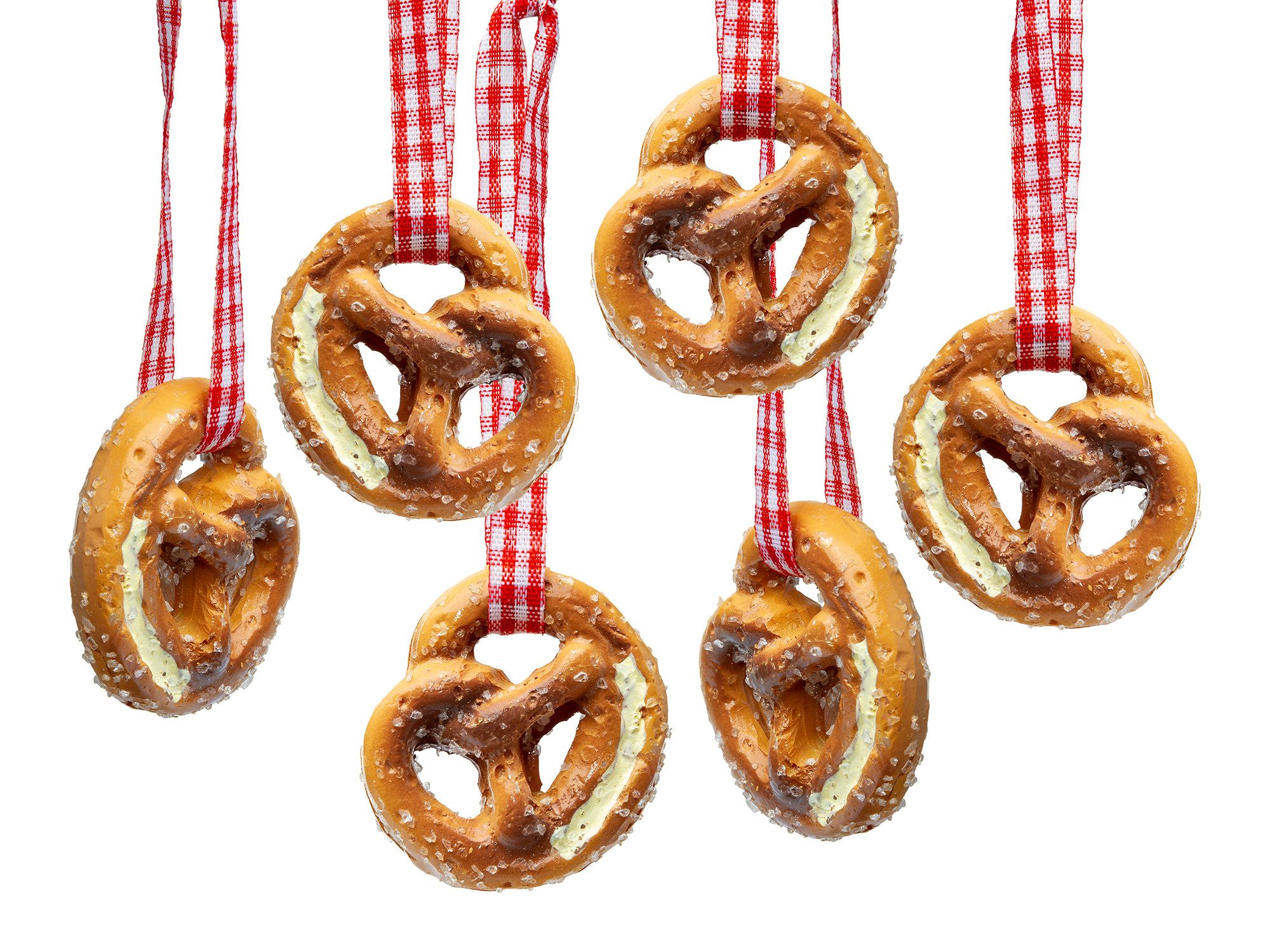 SIKORA Christbaumschmuck BS693 Mini Brezel Ornamente Weihnachtsbaum Anhänger 6er Set