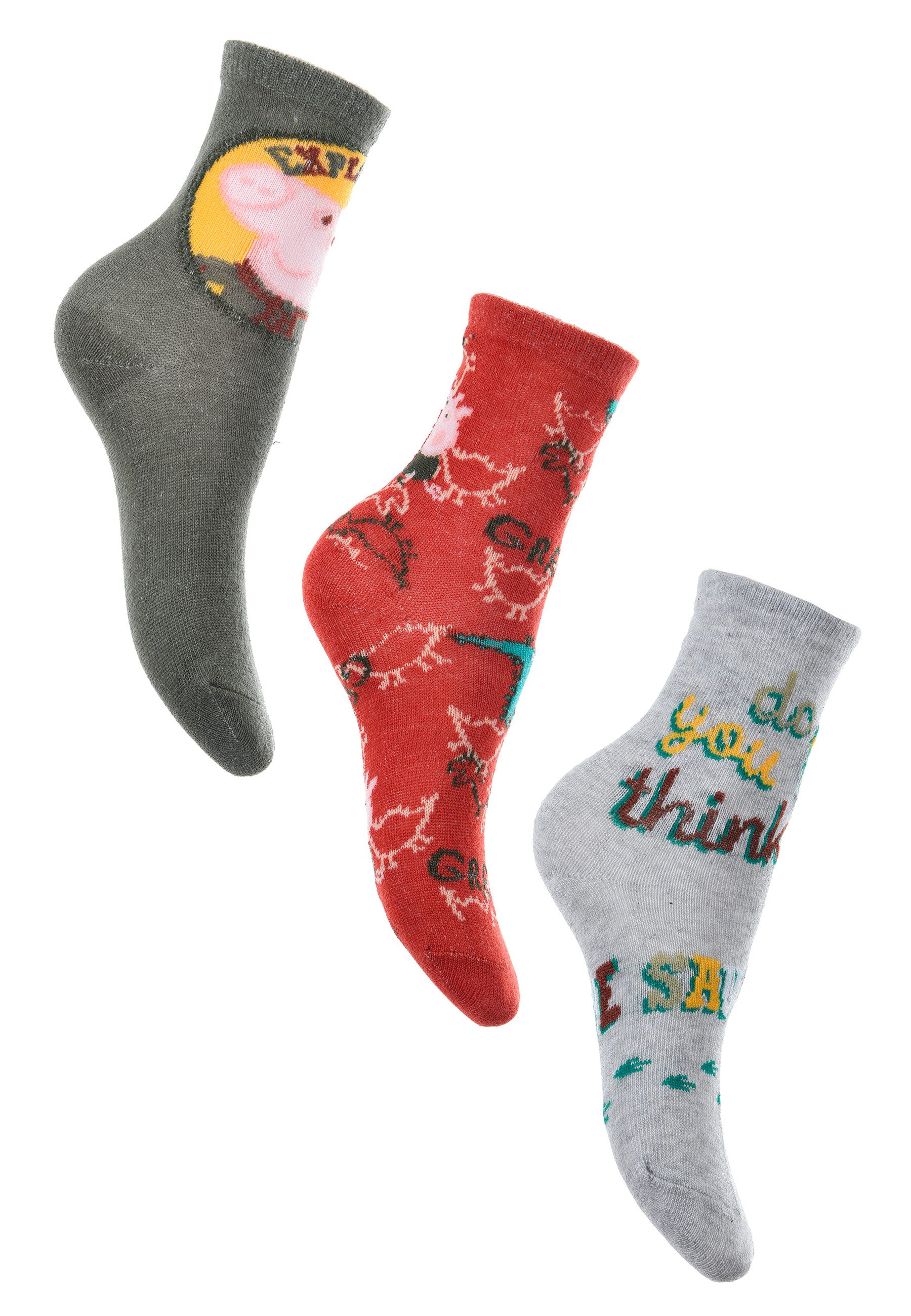 Peppa Pig Socken George Kinder Jungen Socken Paket Strümpfe (3-Paar)