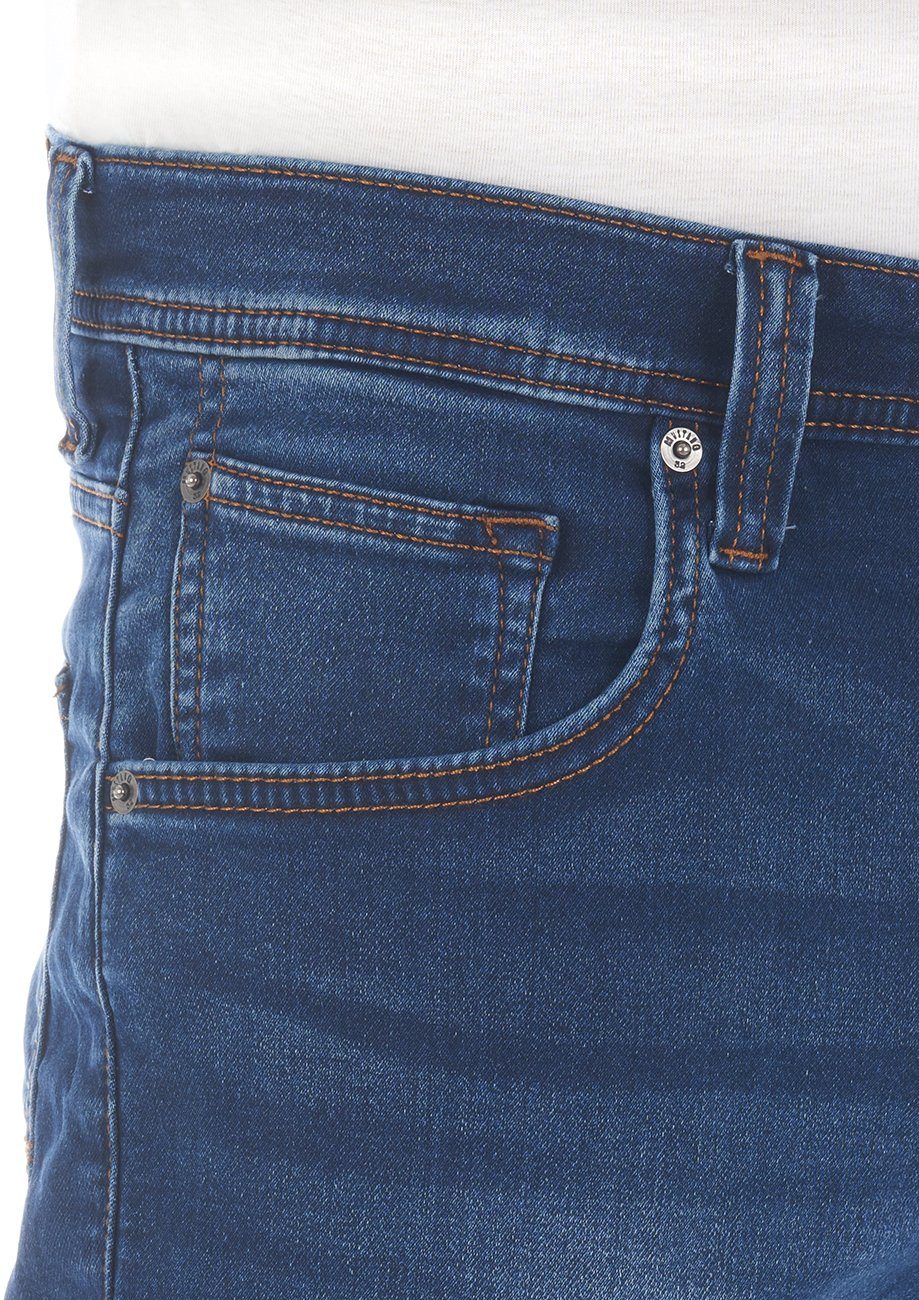 X Regular Mid Fit (682) Stretch Chicago MUSTANG Blue Bermudashorts Jeansshorts Herren Denim Real Shorts mit