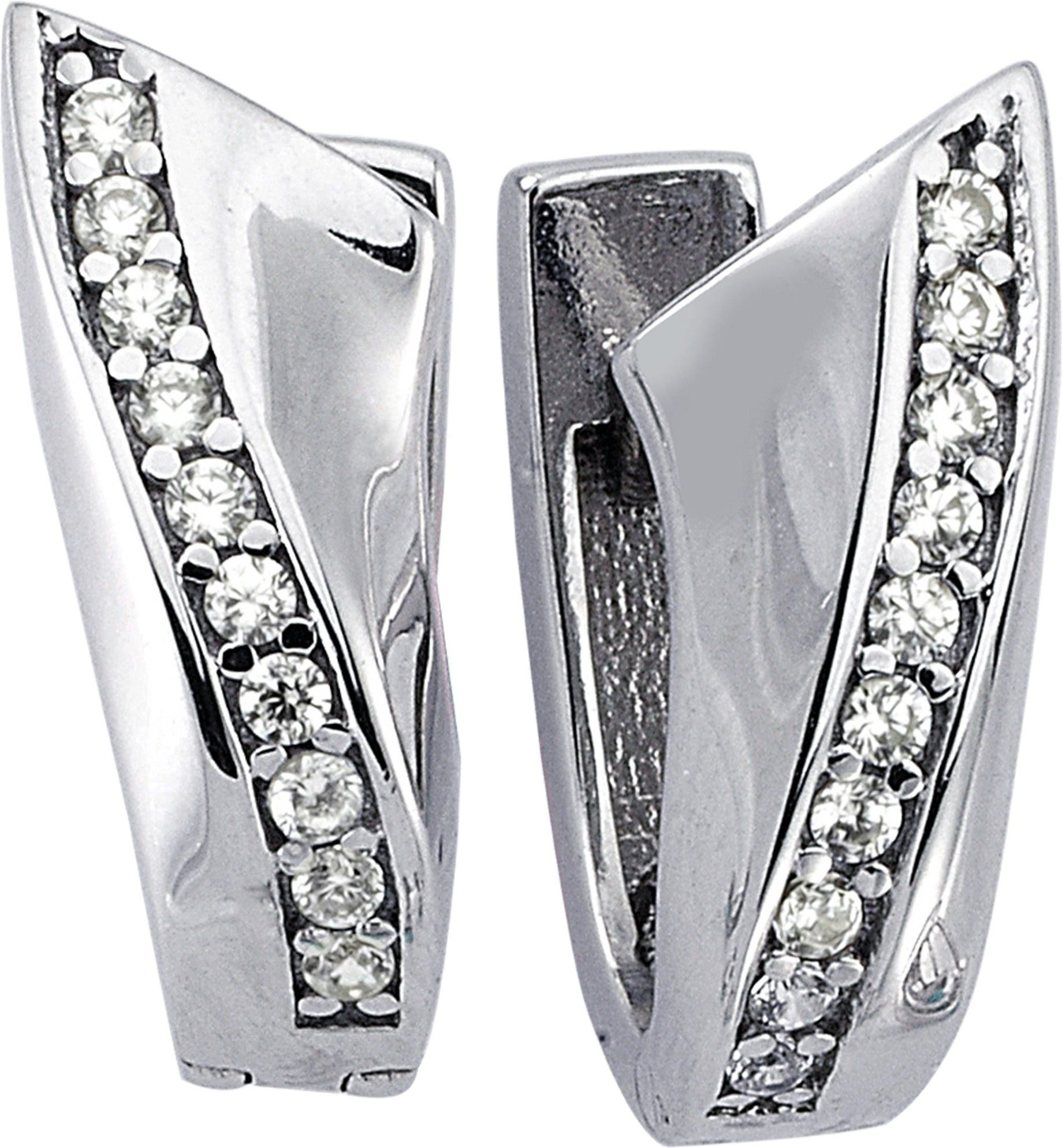 Balia Paar Creolen Balia Damen Creolen 925 Sterling Silber (Creolen), Damen Creolen Swing aus 925 Sterling Silber, Farbe: weiß, silber