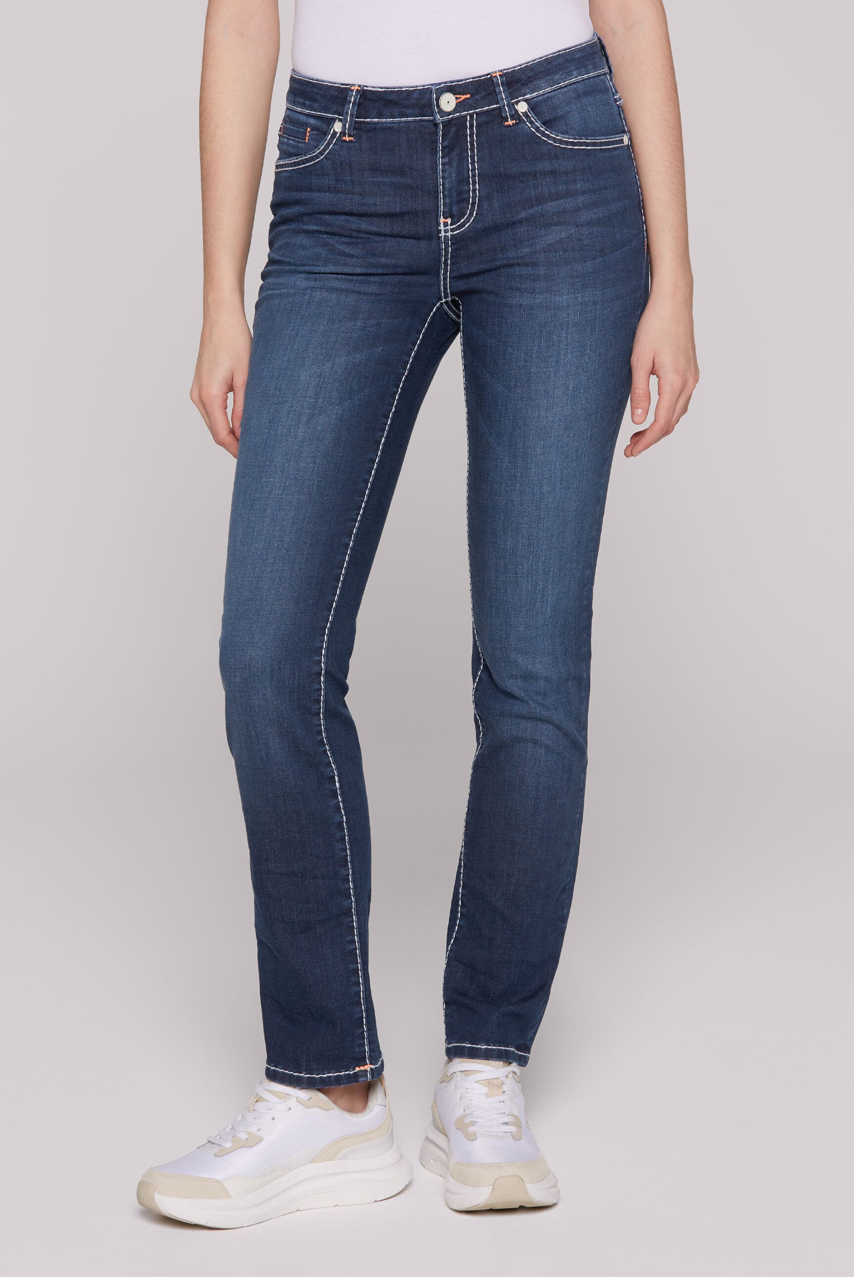 SOCCX Regular-fit-Jeans mit breiten Nähten