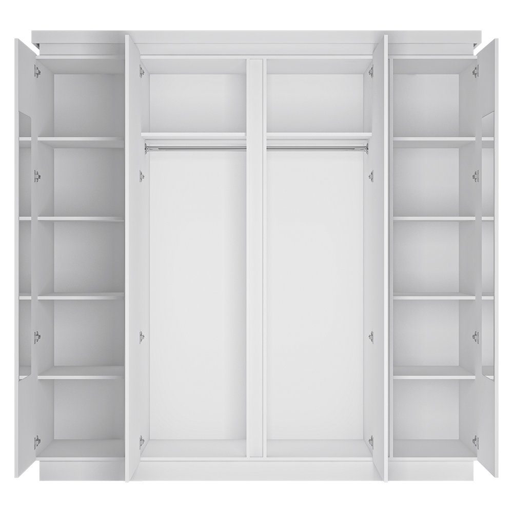Lomadox Kleiderschrank LYNDHURST-129 4-türig in weiß Hochglanz, B/H/T ca. 2 günstig online kaufen