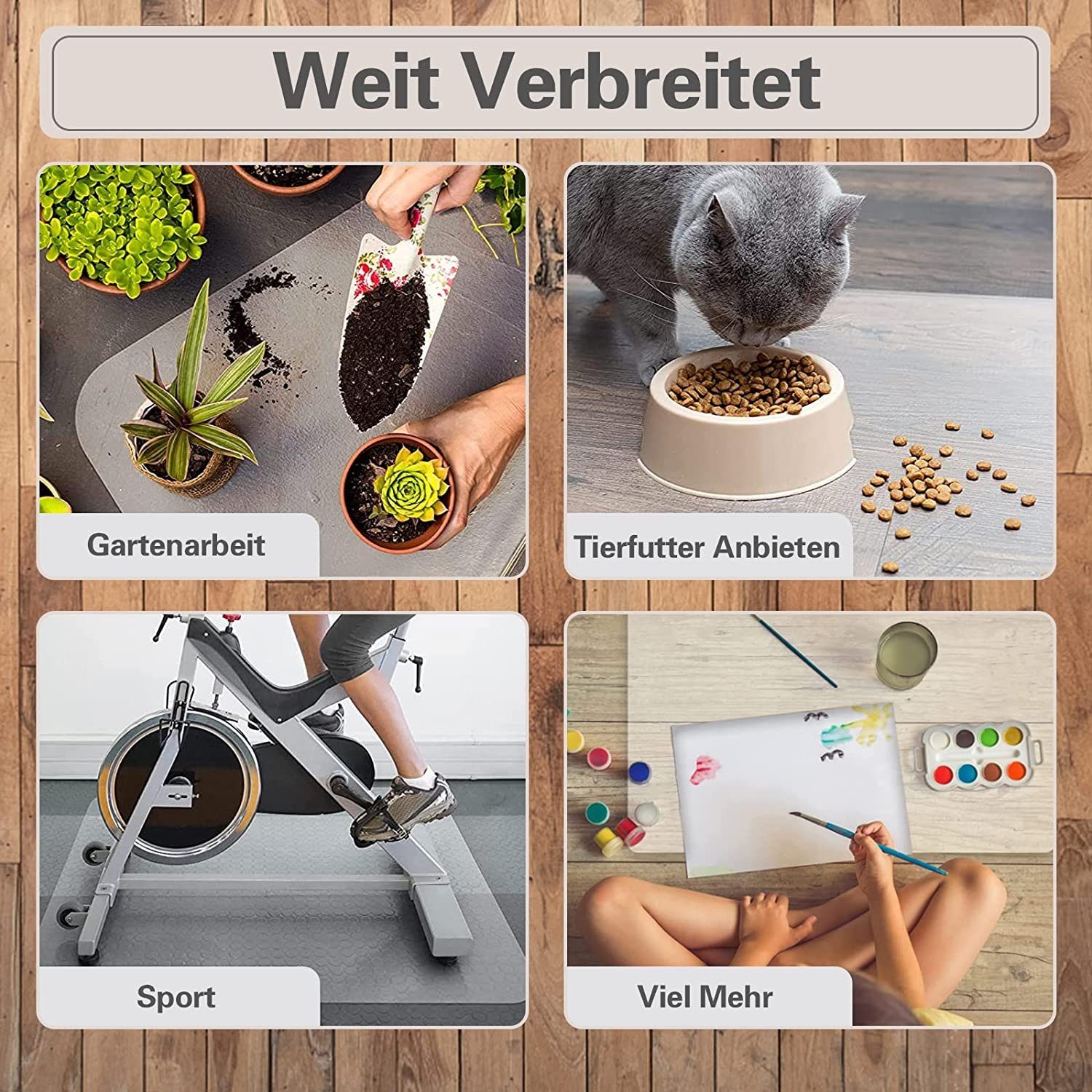 Transparente Bodenschutzmatte Für Bürostühle - Rutschfeste PVC Matte Rund 50x50cm Für Holzöden & Teppich