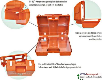 WM-Teamsport Erste-Hilfe-Koffer Verbandkasten DIN 13157 + Augenspülung + Info-Komplett-Paket