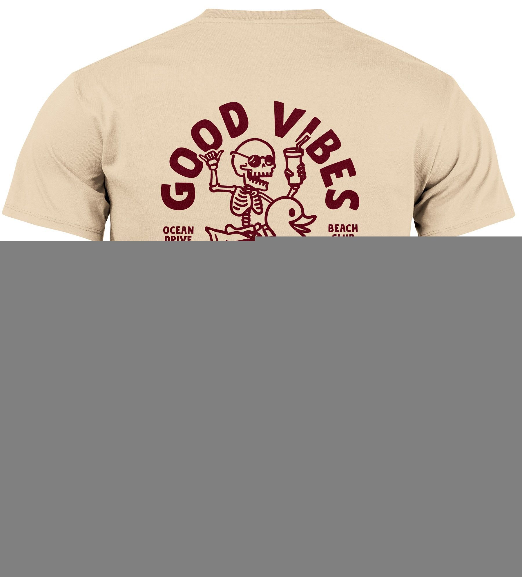 Neverless Print-Shirt Herren T-Shirt Backprint Good Vibes Only Quitsche-Ent günstig online kaufen