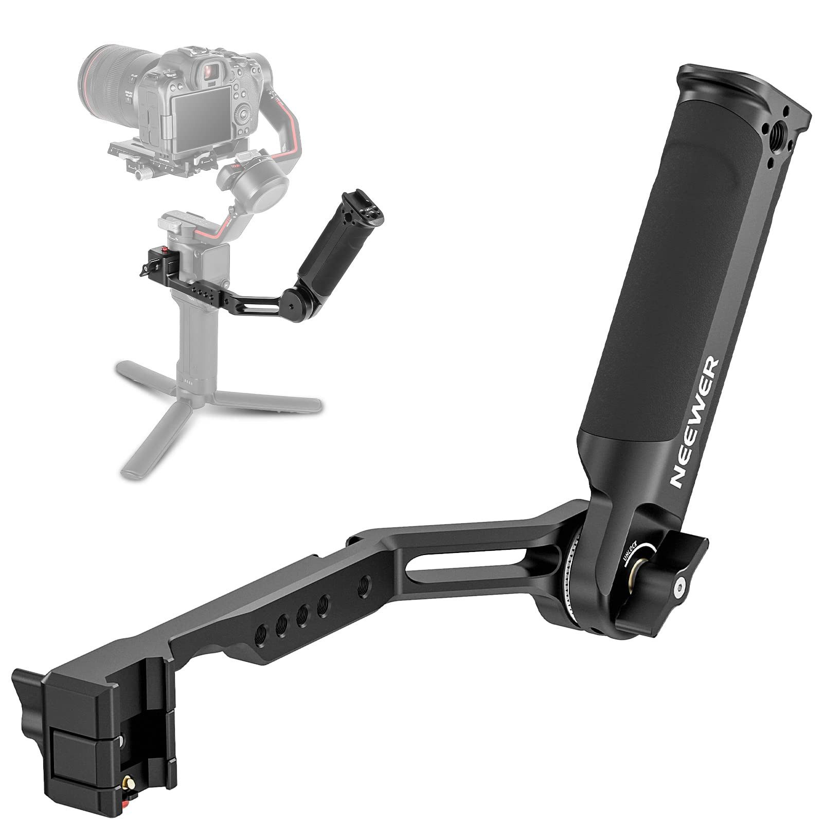 Neewer Kamerazubehör-Set ST49 Verstellbarer Sling-Handgriff, Faltbarer Griff aus Aluminium, (Packung), mit Silikongriff, für DJI RS 3 RS 3 Pro RS 2 Gimbal Stabilizer