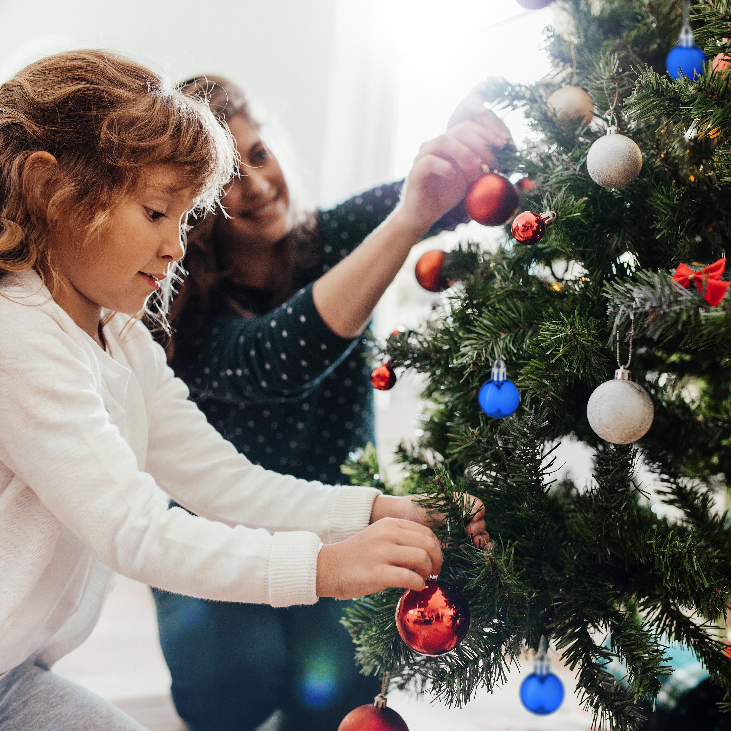 relaxdays Weihnachtsbaumkugel Weihnachtskugeln im 96er Set, blau