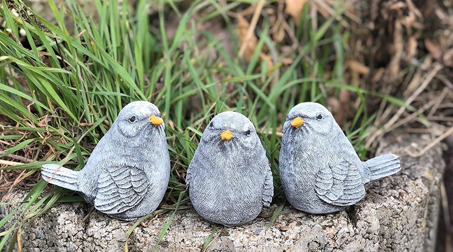 Stone and Style Gartenfigur Frostfeste Steinfiguren 3er-Set Vogel klein – Bild 2 von 4