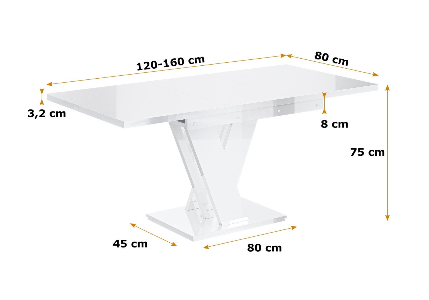 ALTDECOR Esstisch ASIV (Esstisch ausziehbar, Esszimmertische, Tisch Wohnzimmertisch), Esszimmertisch ausziehbar 120 - 160 x 80 x 75 cm – Bild 5 von 5