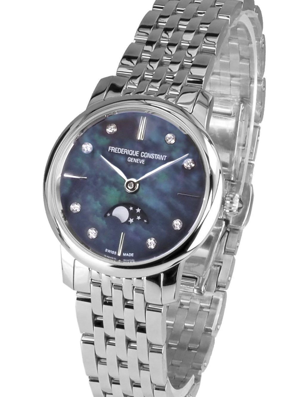 Frederique Constant Schweizer Uhr FC-206MPBD1S6B CLASSICS SLIMLINE LADIES MOONPHASE Classics Slimline Ladies Moonphase, Mondphasenanzeige