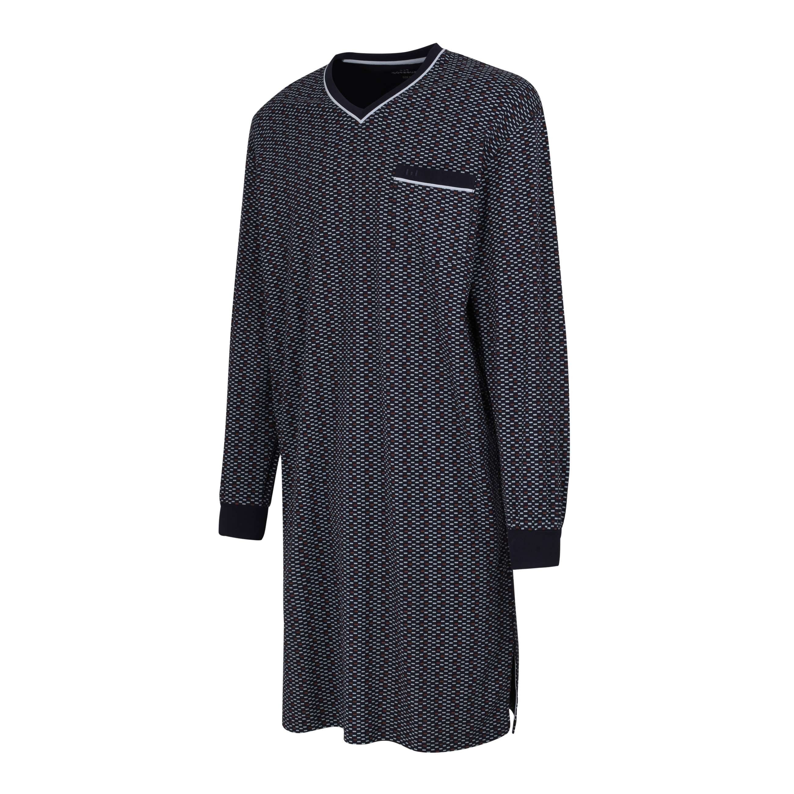 GÖTZBURG Sleepshirt GÖTZBURG Herren weich weich leicht, blau / Nachthemd glatt, (1-tlg), bedruckt Haptik: Optik