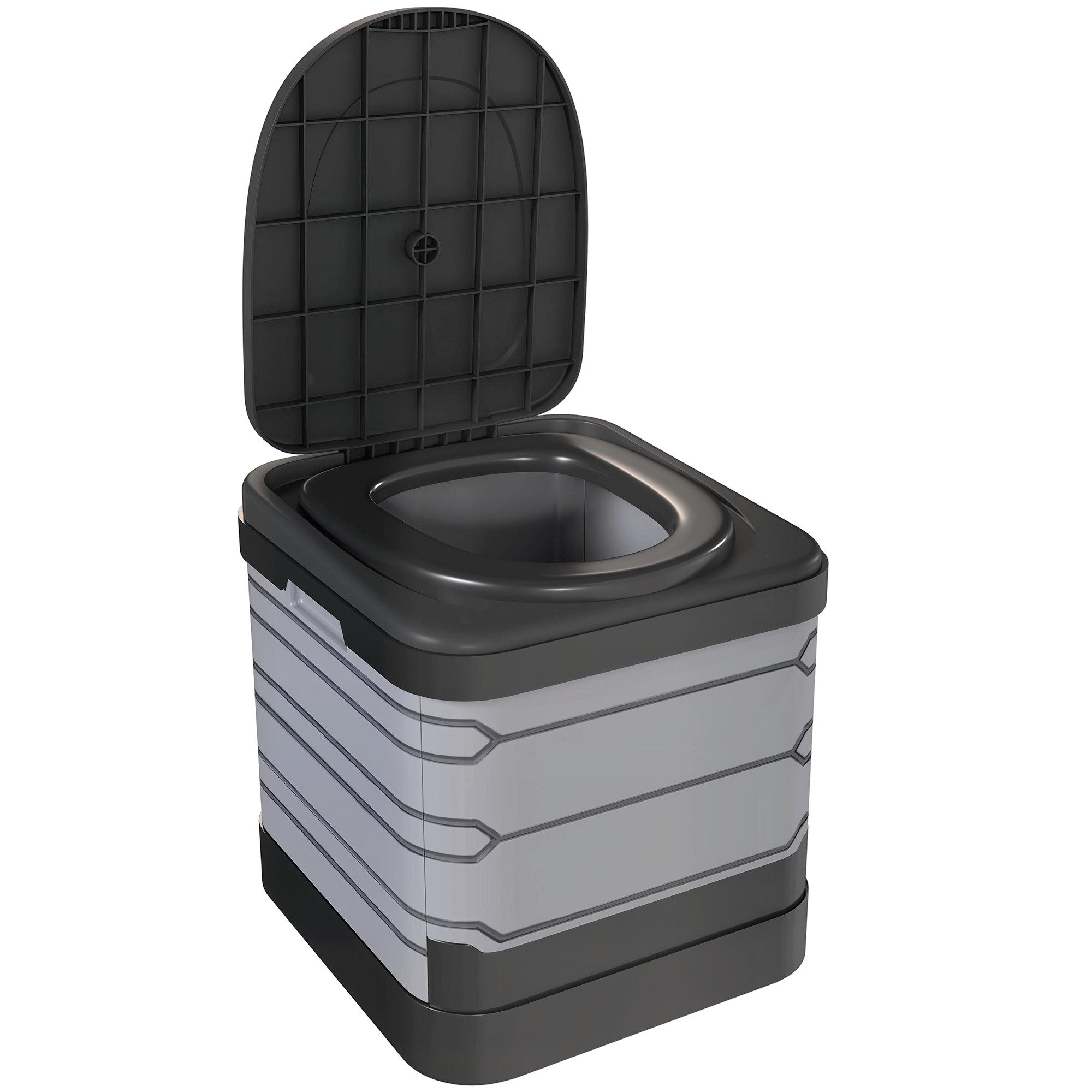 Novzep Campingtoilette Campingtoilette Faltbare Reisetoilette mit Gerinnungspulver-Päckchen, 12 Entsorgungsbeuteln 42 x 46 x 43,5 cm