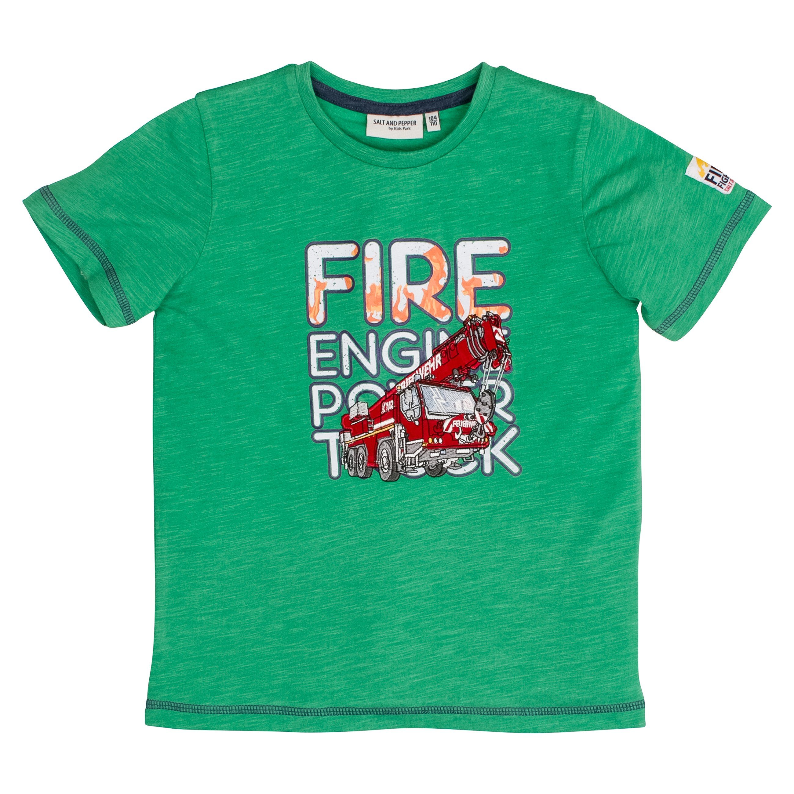 SALT AND PEPPER T-Shirt Feuerwehr SP93112158 (1-tlg) green melange
