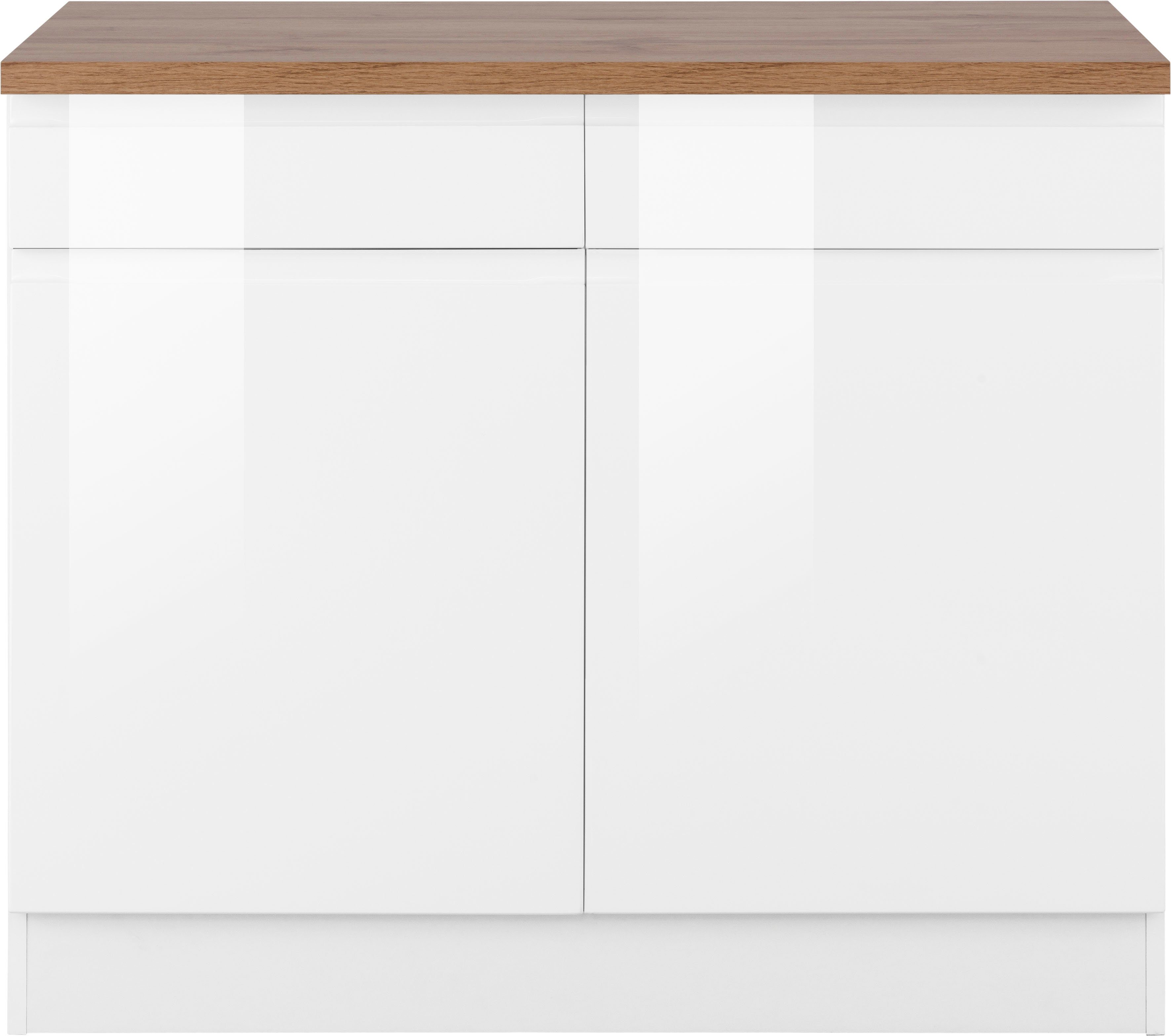 KOCHSTATION Unterschrank KS-Virginia 100 cm breit, mit 2 Türen und 2 Schubk günstig online kaufen