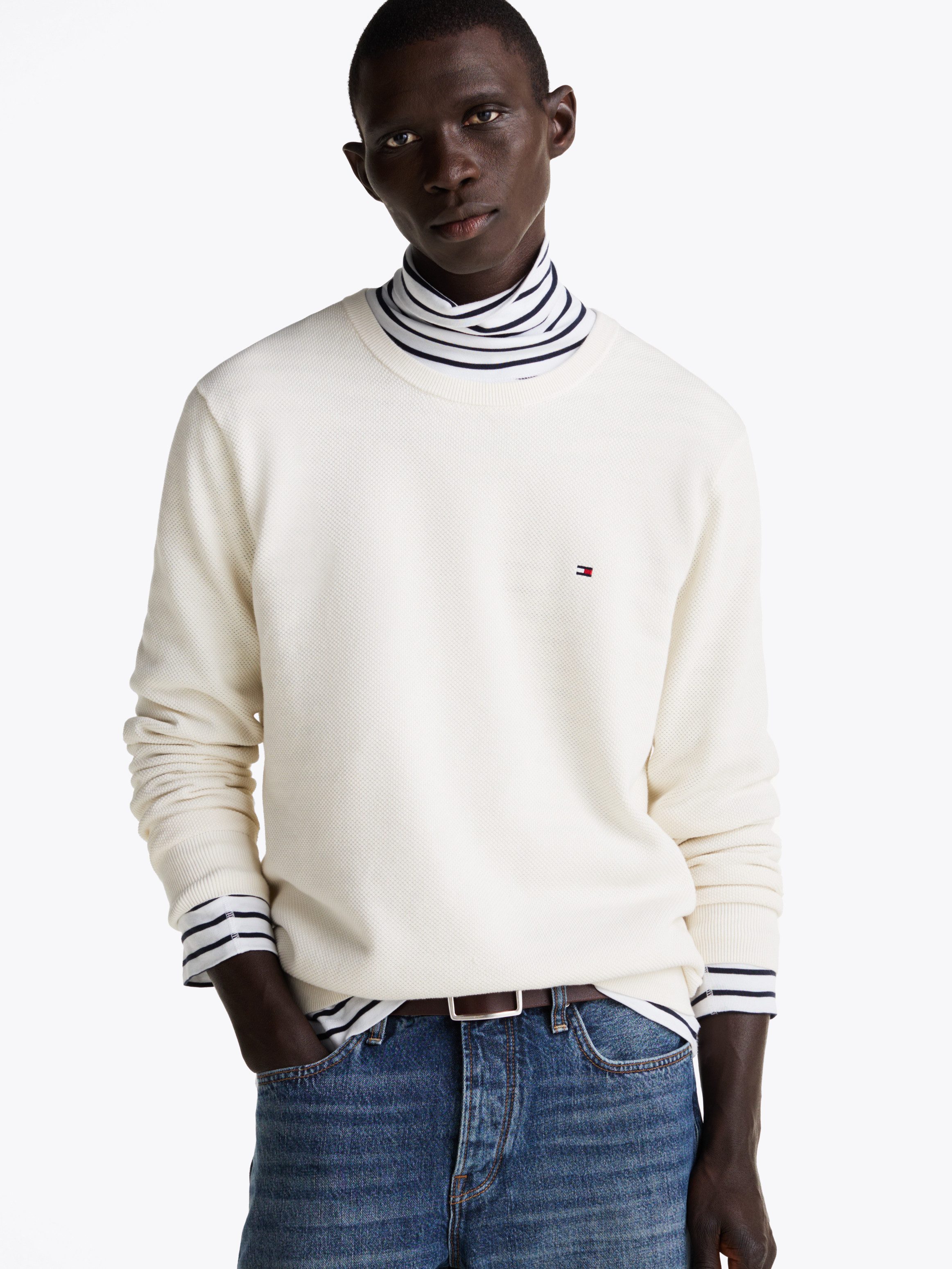 Tommy Hilfiger Rundhalspullover ESSENTIAL STRUCTURE CREW NECK mit Struktur günstig online kaufen