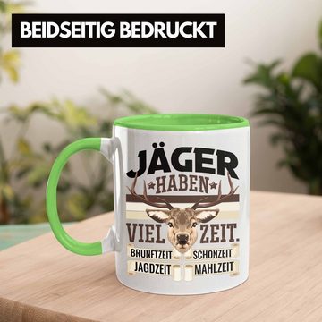 Trendation Tasse Jäger Haben Viel Zeit Tasse Geschenk für Jäger Becher Männer Spruch Ja