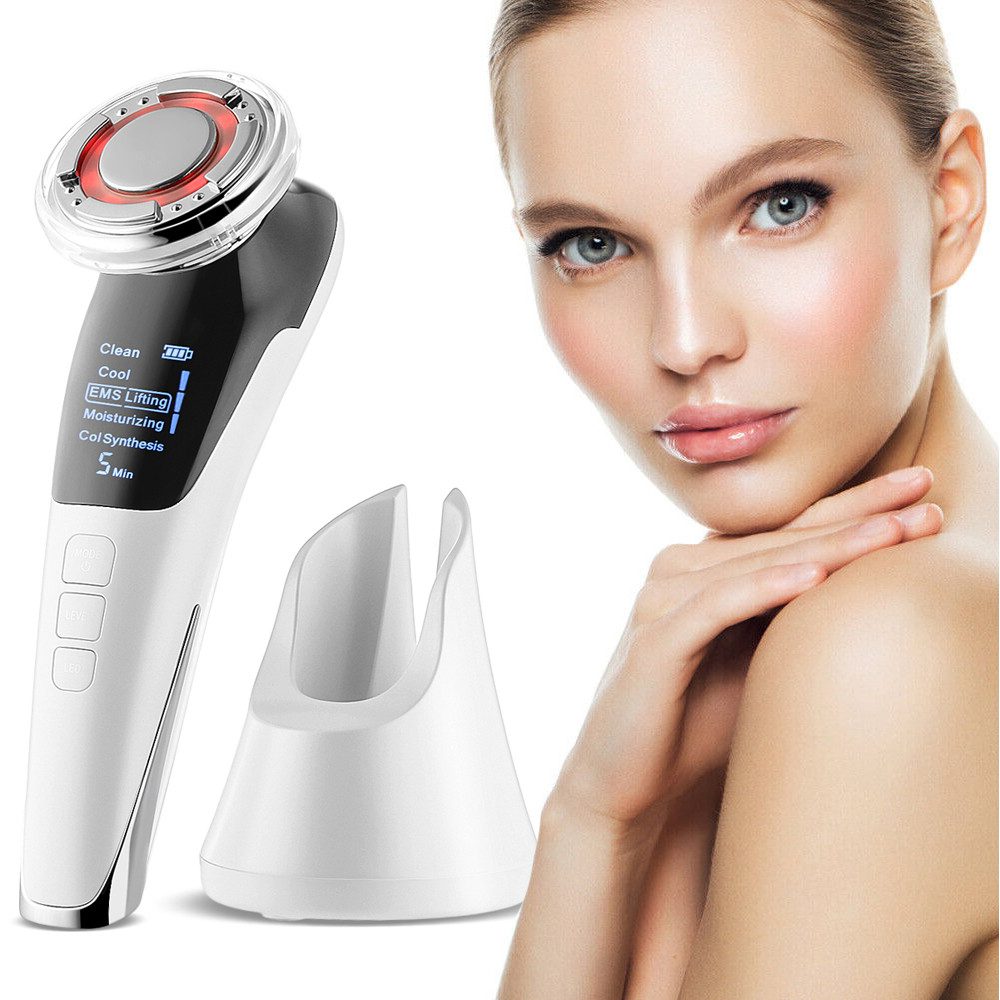 oyajia Mikrodermabrasionsgerät EMS Anti-Aging Photonen- Vibrationsgerät,LED Licht Photonentherapie, Gesichtsbehandlung, Beauty, Hot/Cool Behandlung - Hautstraffung