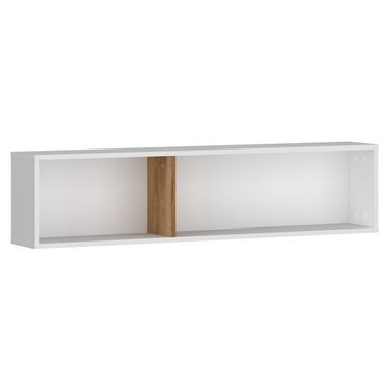 Lomadox Jugendzimmer-Set RISBY-129, (Sparset, 5-tlg), Eckkleiderschrank Schreibtisch Regal weiß Eiche Lamellenoptik