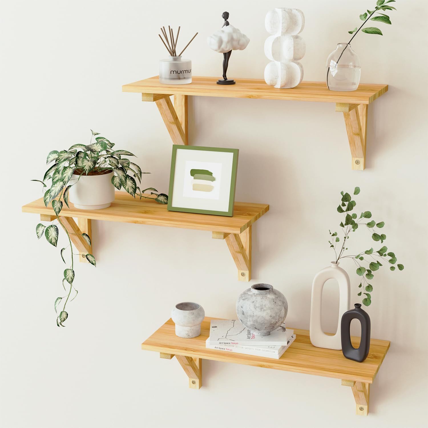 Holz Lichter Wandregal Schweberegal, Küchenregal, Badregal, günstig online kaufen